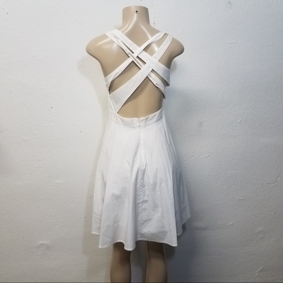 MODA White Cross Back Cami Dress 4 Small - Picture 6 of 8